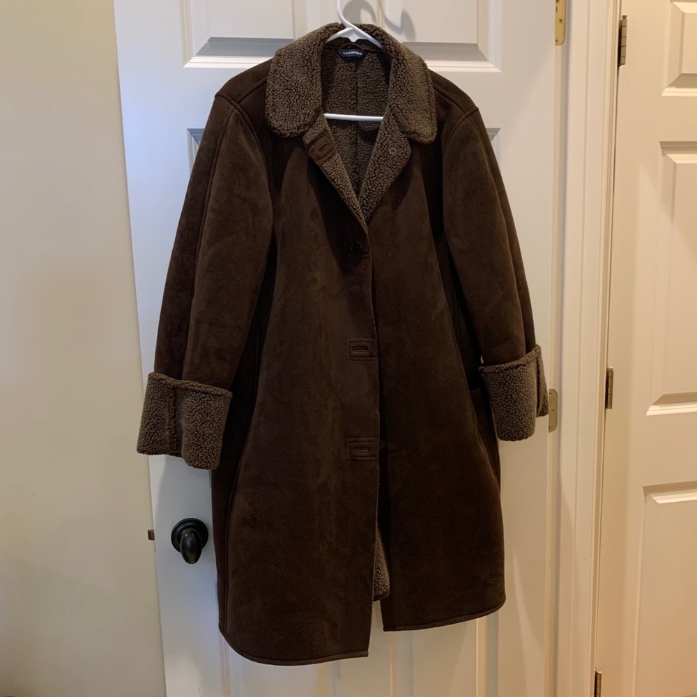 Land's End Women's long Brown winter coat 14-16